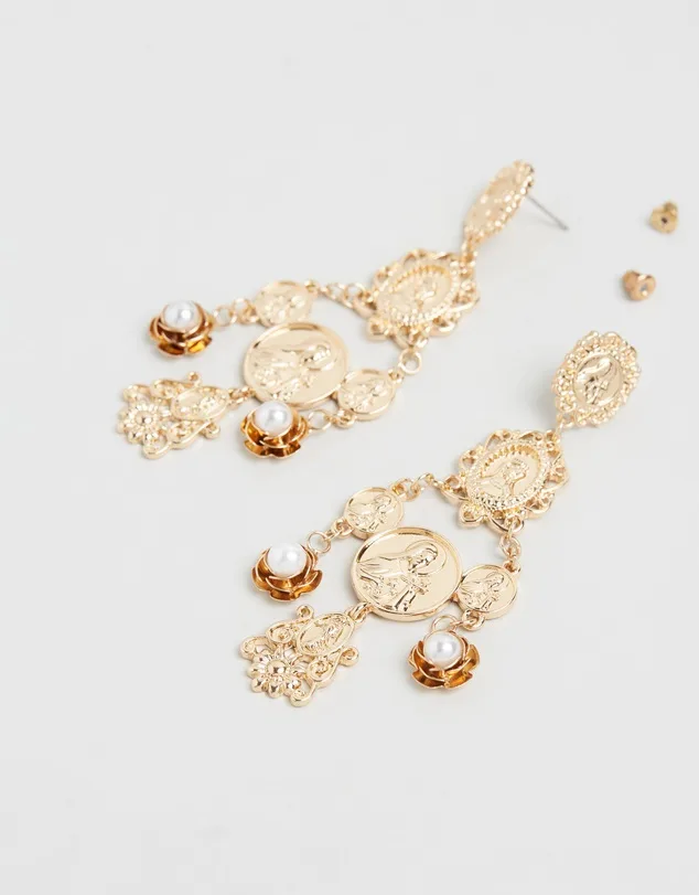 gold coin earrings