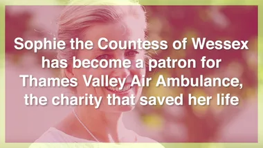 Sophie Wessex becomes patron of charity that saved her life