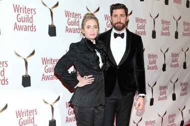 Emily Blunt and John Krasinski suit up
