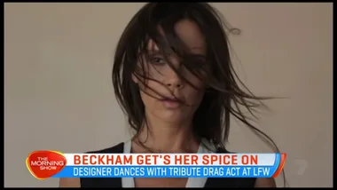 Victoria Beckham dances with tribute drag at LFW
