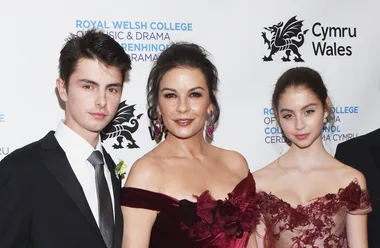 Catherine Zeta-Jones hits the red carpet with lookalike daughter and son