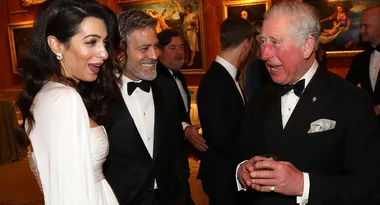 George and Amal Clooney meet Prince Charles at Buckingham Palace