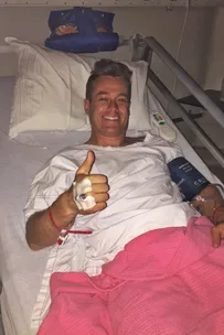 Grant Denyer in hospital 2017