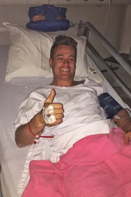 Grant Denyer in hospital 2017