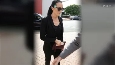 EXCLUSIVE: Ines Looks Stern as She Enters Court