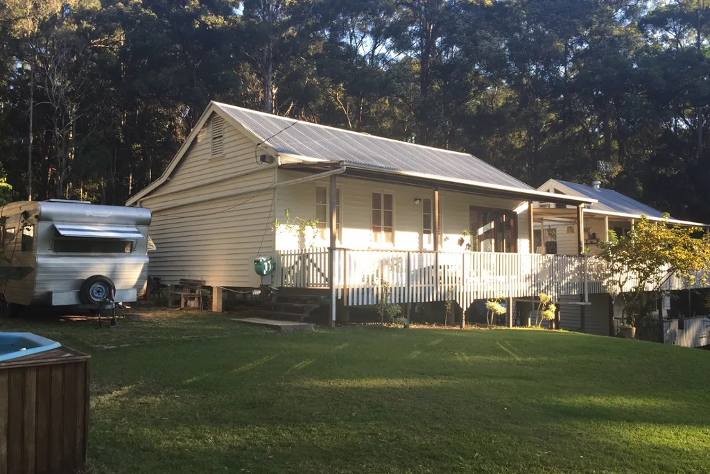 The vintage caravan next to our home