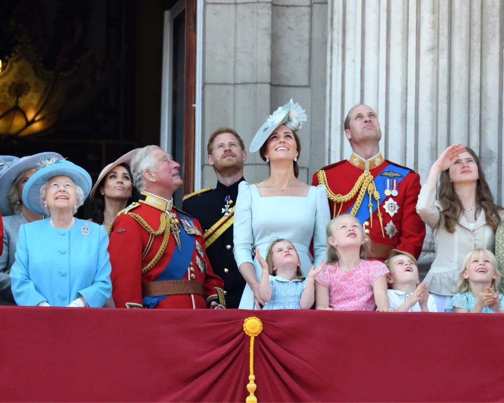Royal family trooping the colour 2018