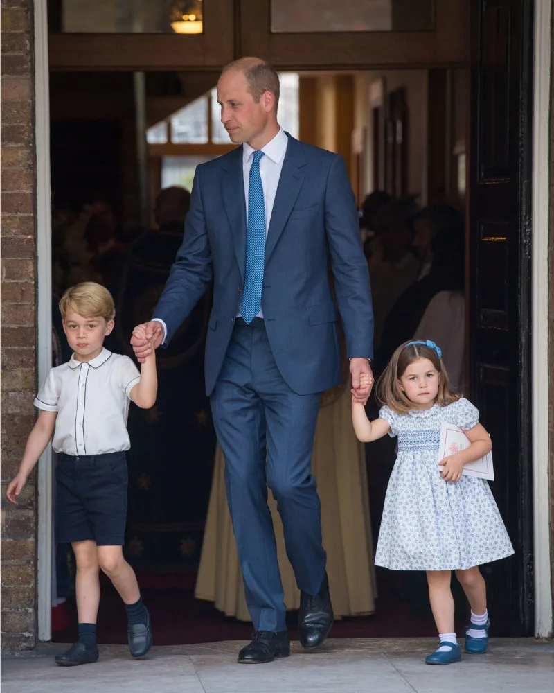 Prince William Prince George Princess Charlotte at Prince Louis christening