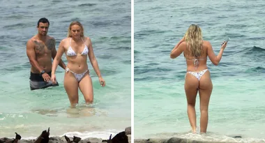 Cass Wood gets cheeky with new boyfriend in Bali
