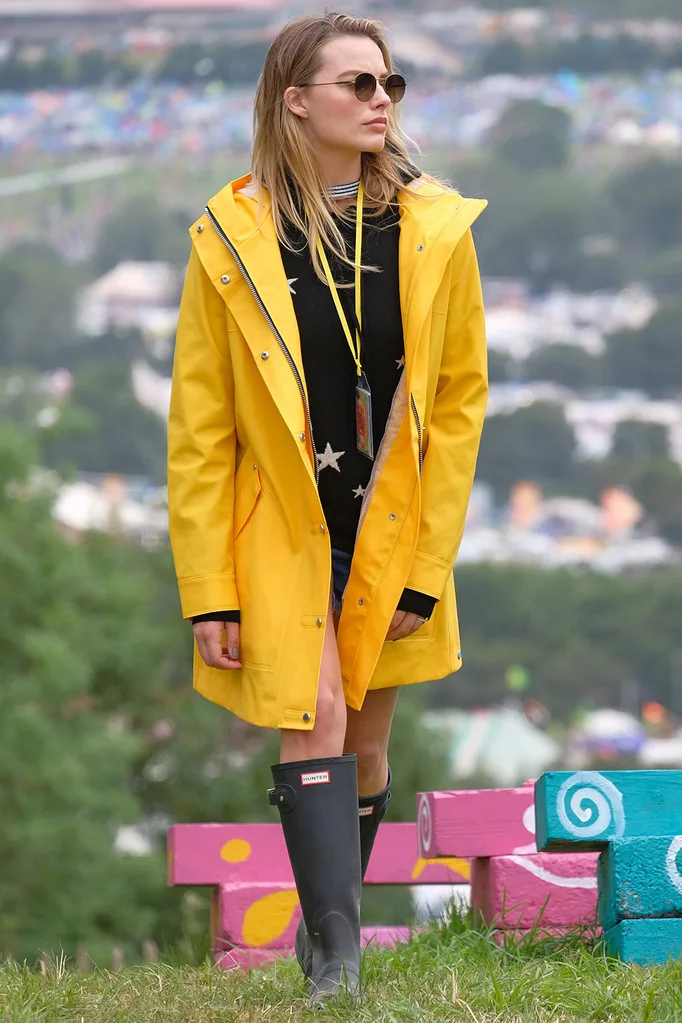 Fashionable Raincoats Margot Robbie Glastonbury 2017