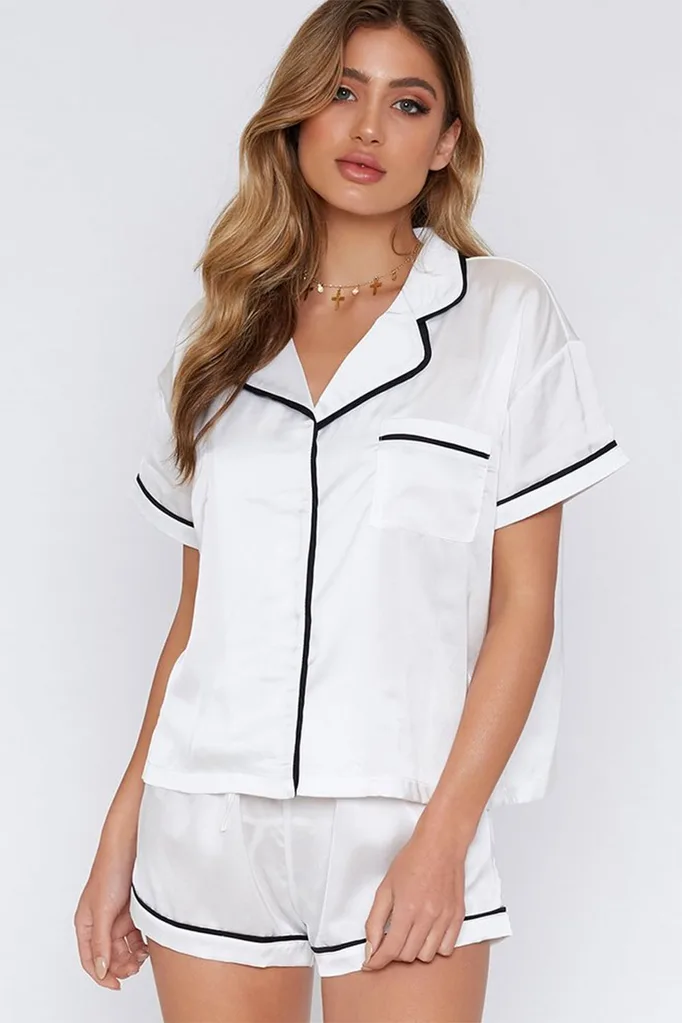 Beginning Boutique BB Exclusive Amour Sleep Shorts Blanc, $44.95