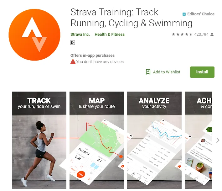 Android App Strava Training