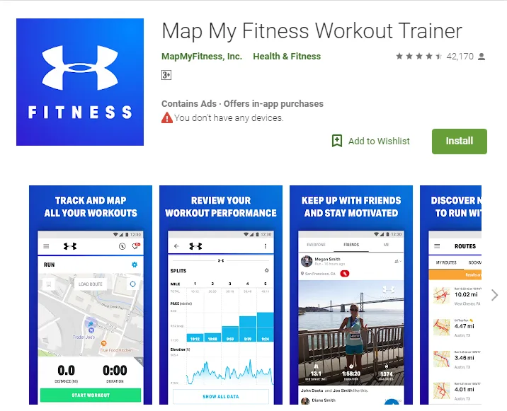 Android App Map My Fitness
