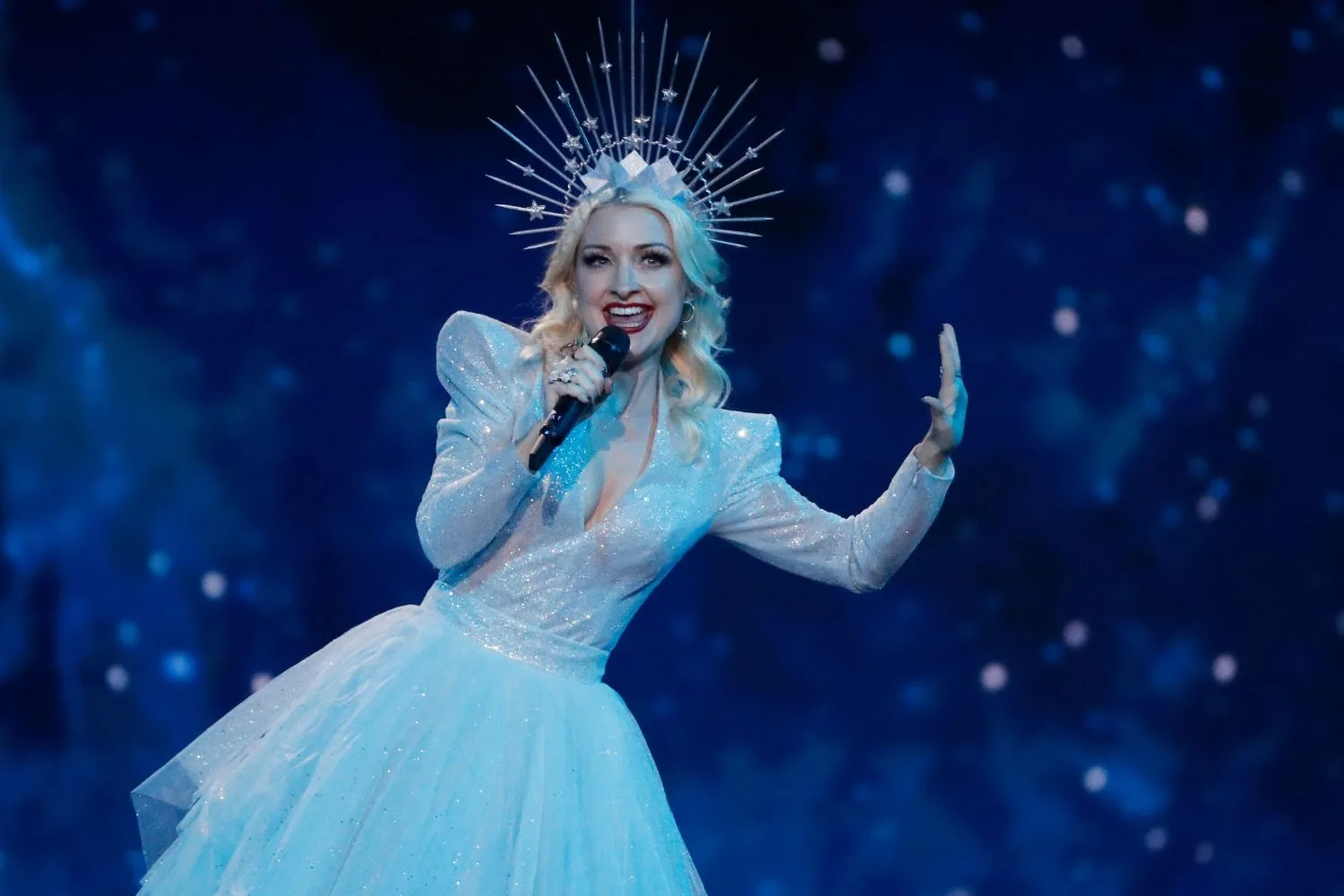 Kate Miller-Heidke performs at the 64th Eurovision Song Contest.