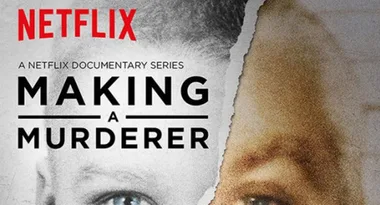 Poster for Netflix documentary series "Making a Murderer," featuring a torn image of a man's face.