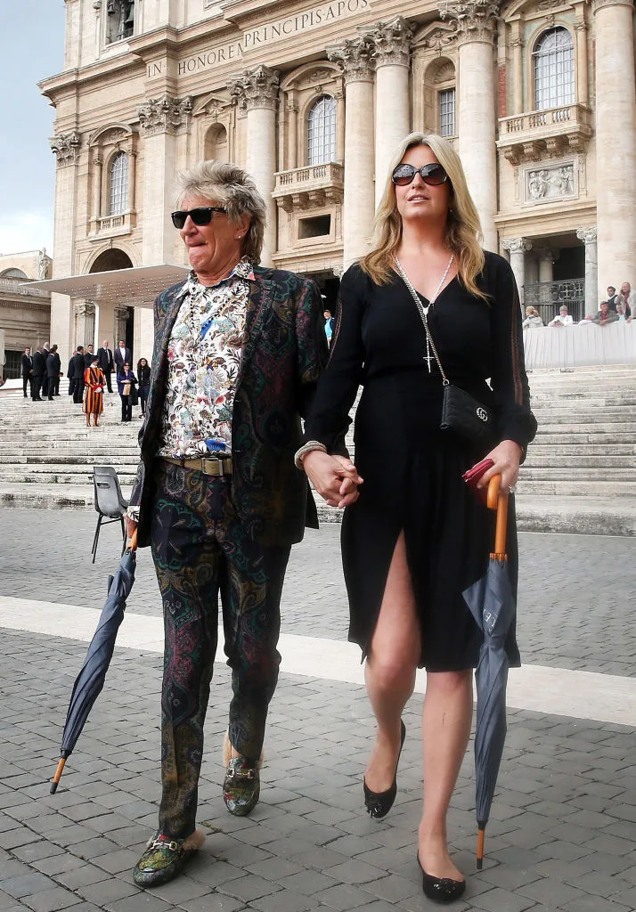 Rod Stewart With His Wife