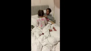 ADORABLE moment Sam Wood and Snez surprise daughter Eve with birthday gifts in bed