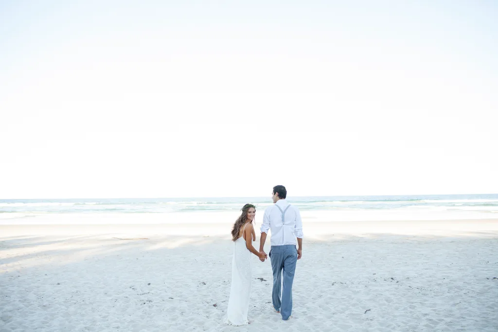 Bride and groom at a wedding destination
