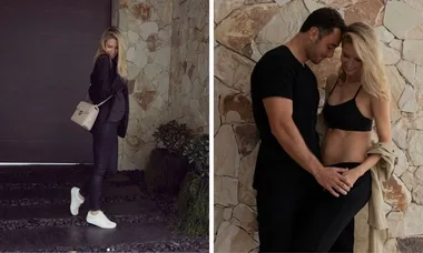 Jennifer Hawkins shows off her baby bump