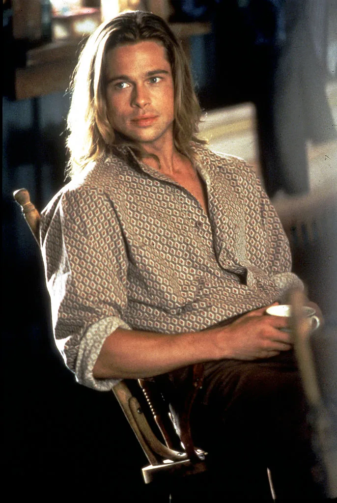 Brad Pitt on set of the 90s film, Legends of the Fall