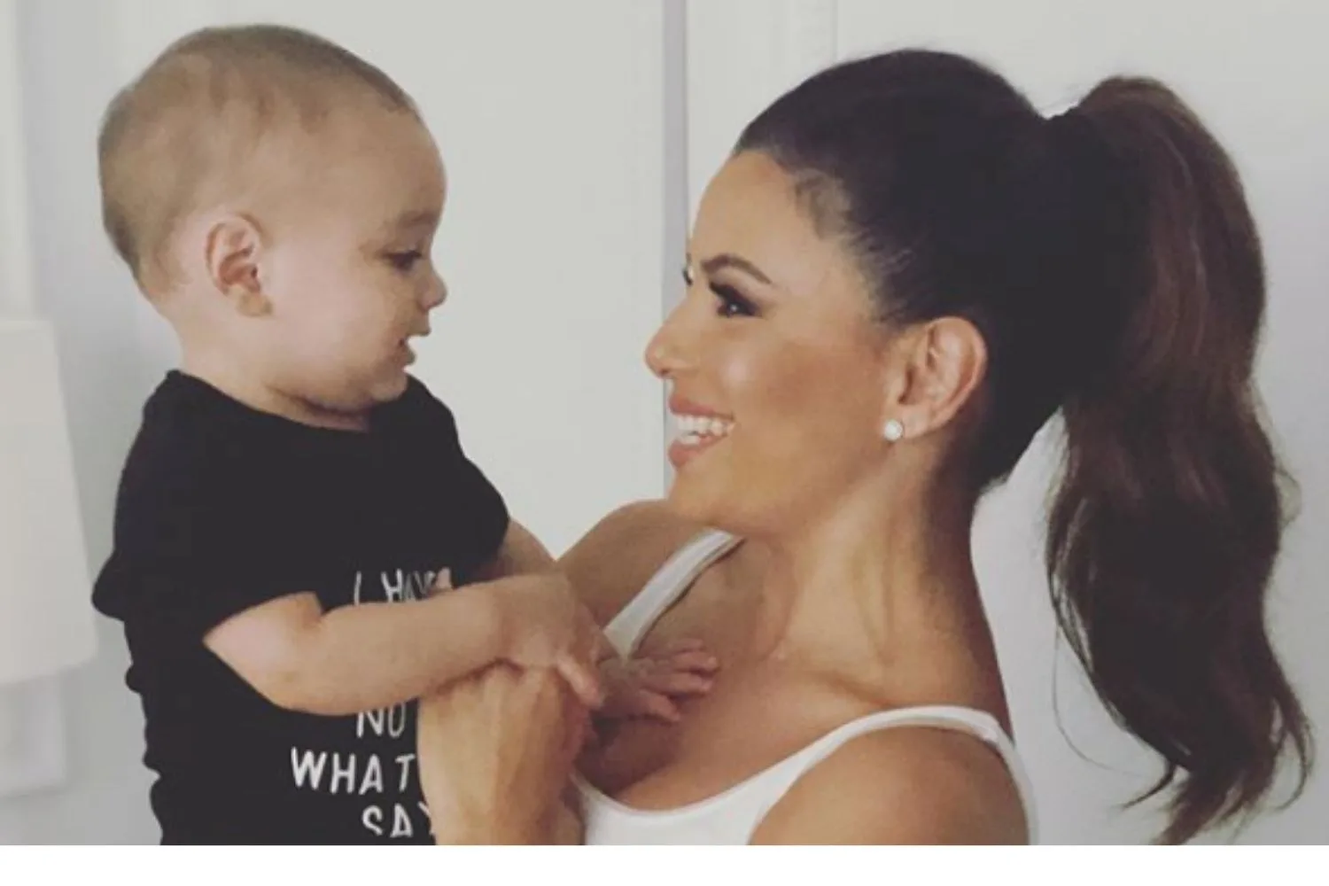 Longoria and her son Santiago.