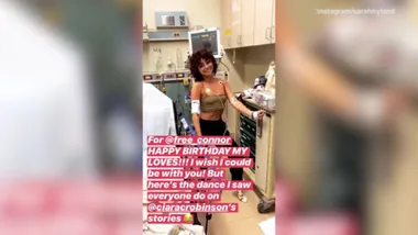Sarah Hyland dances in hospital despite her illness