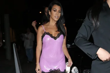Kourtney Kardashian goes braless to Larsa Pippen’s birthday bash