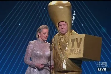 ‘Had to change channels’: Peter Helliar slammed for his awkward Logies monologue