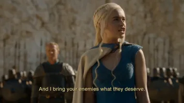 Daenerys Targaryen freeing slaves on Game of Thrones