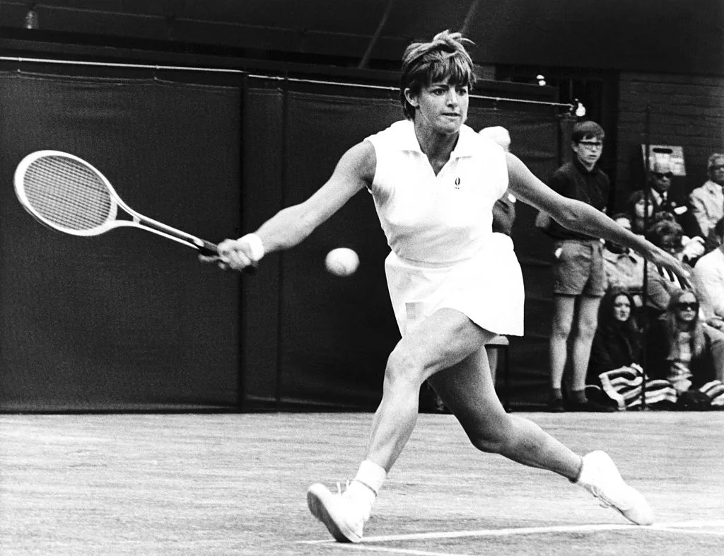 Margaret Court playing at Wimbledon