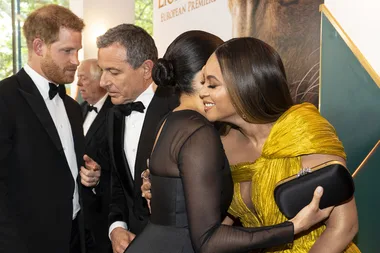 WATCH: Beyonce and Meghan Markle embrace each other at The Lion King premiere