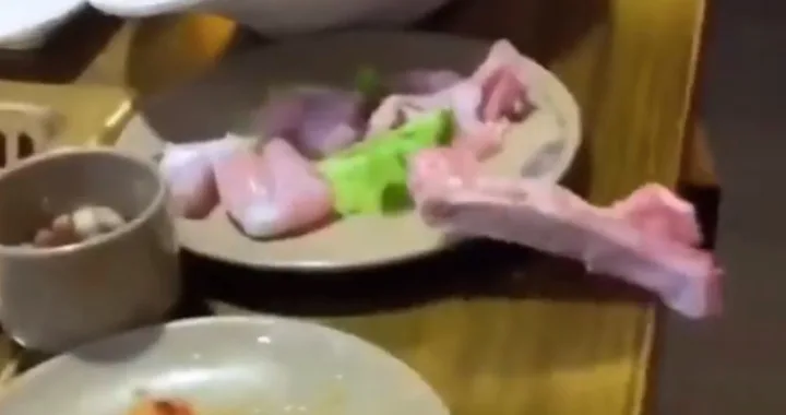 Chicken breast jumps off plate