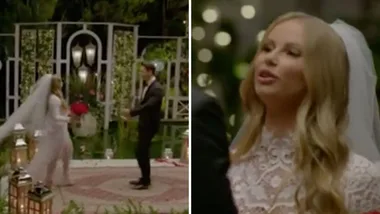 WATCH: The Bachelor contestant Rachael Arahill arrives in wedding dress