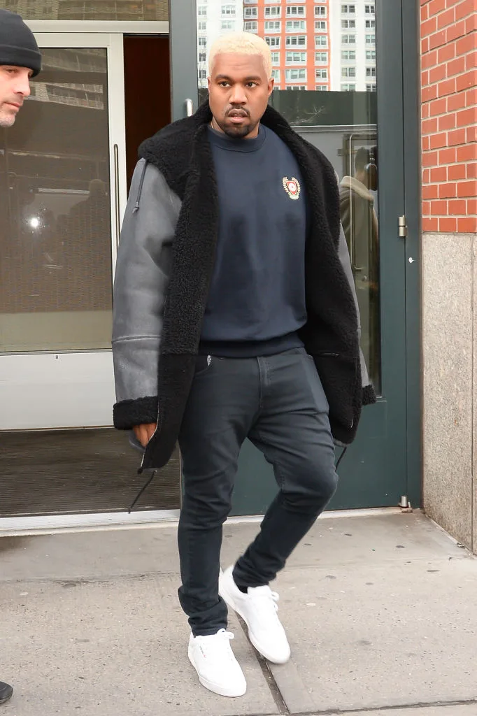 Kanye West spotted in New York with blonde hair