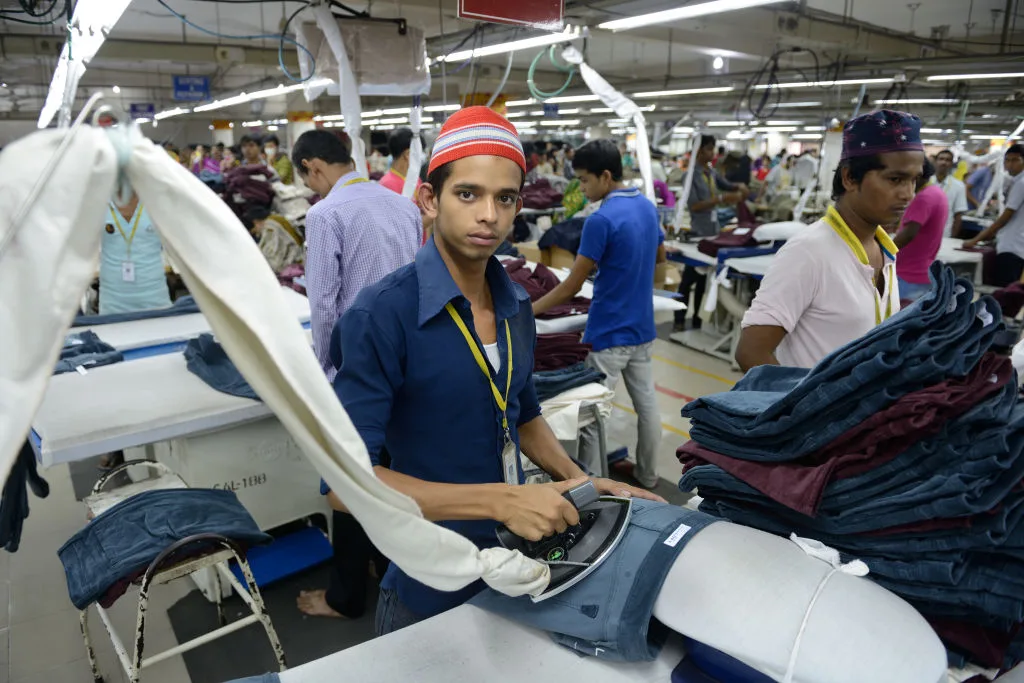 A Bangladeshi man in a sweatshop