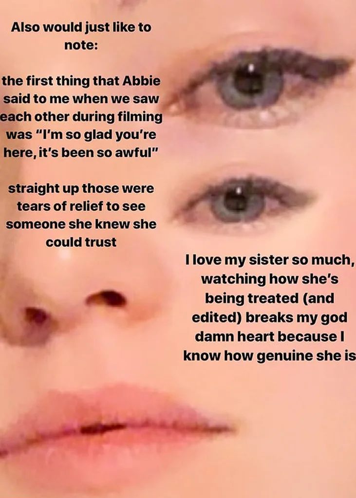 Abbie Chatfield sister screenshot