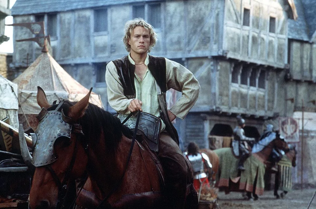 Heath Ledger on a horse in the movie, A Knight's Tale