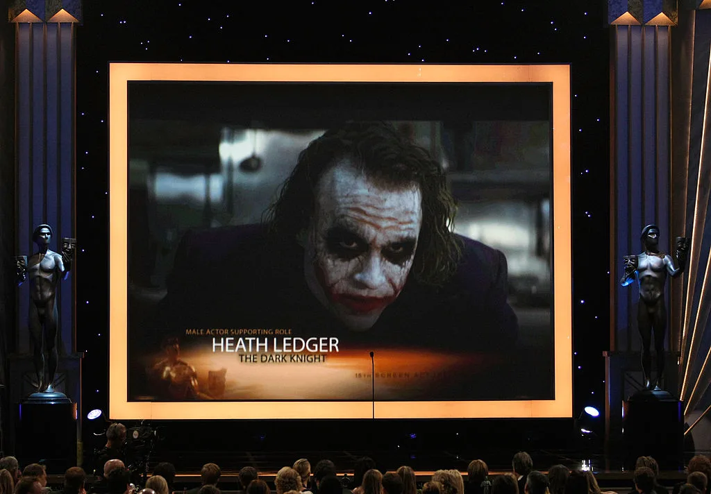 A screenshot of Heath Ledger starring as the 'Joker'
