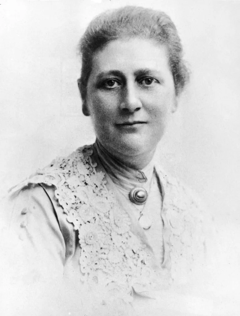 A drawn portrait of children's author Beatrix Potter