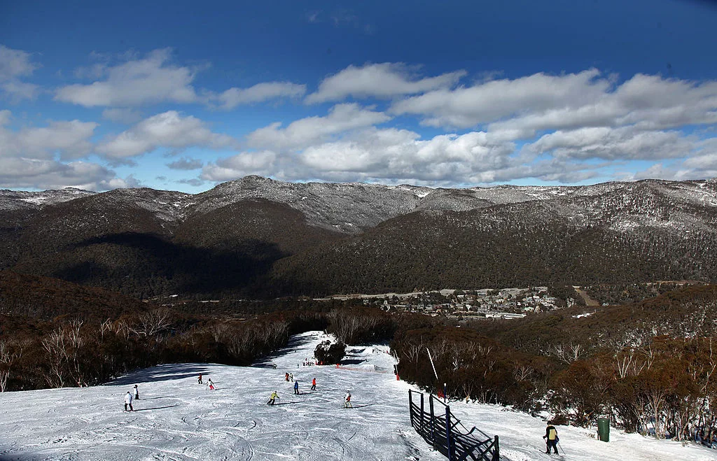 Skiers at the Thredbo Ski Fields, Australia