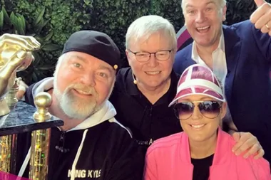 Kyle Sandilands slaughters former PM Kevin Rudd in Handball match