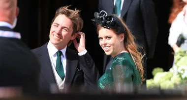 Princess Beatrice of York arriving at York Minster for the wedding of singer Ellie Goulding to Caspar Jopling.