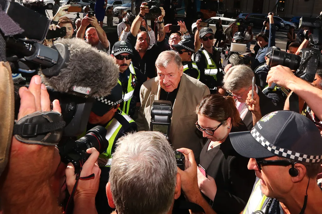 Cardinal George Pell leaves County Court on February 26, 2019 in Melbourne