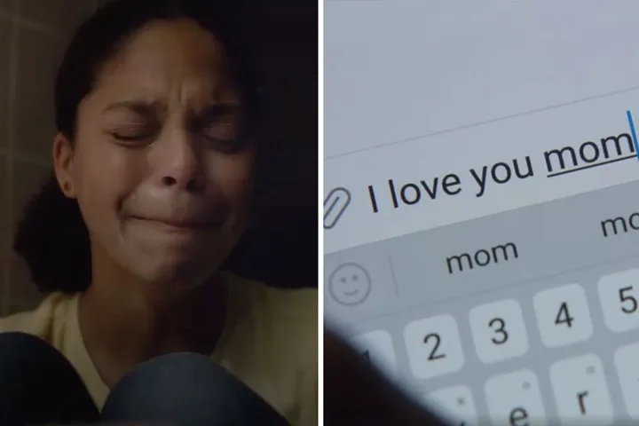 A girl depicted in the Sandy Hook video hiding from a gunman