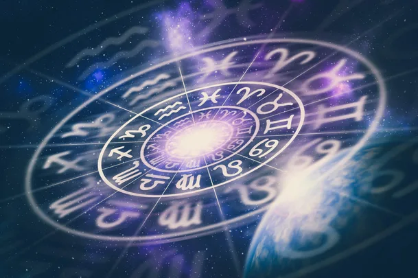 An astrology chart in space