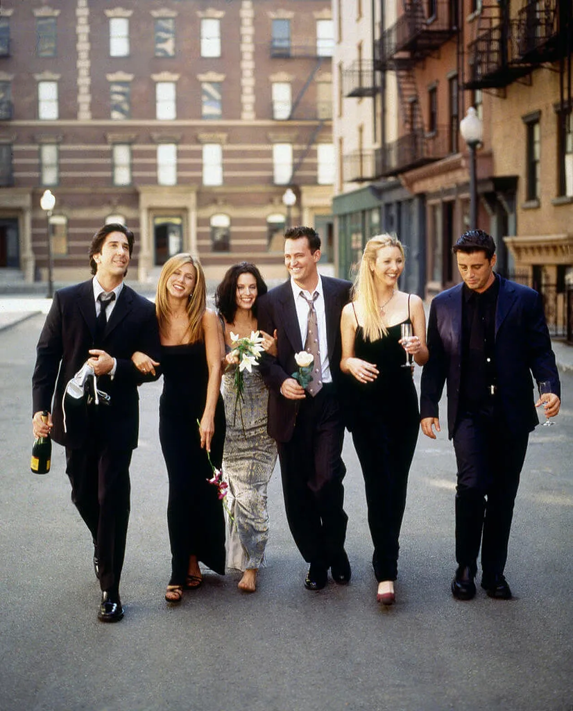 The TV show, Friends, cast on a road