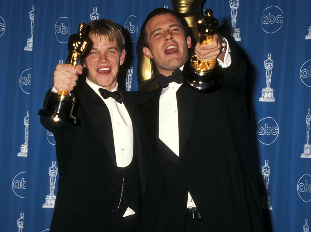 Matt Damon and Ben Affleck attend the 1998 70th Annual Academy Awards