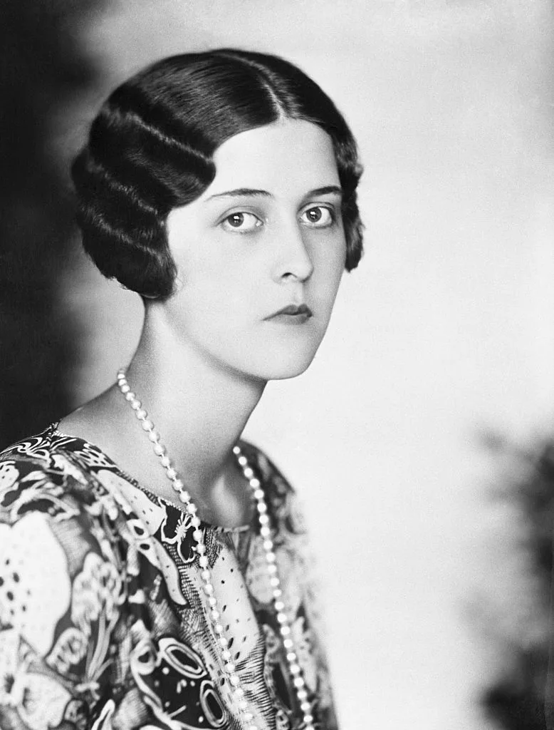 A black and white portrait of Grecian Princess