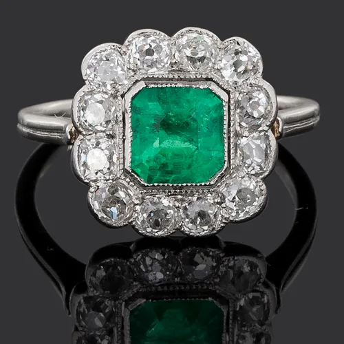 Art Deco emerald ring