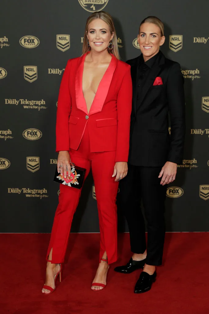 Kate Daly (L) and Ali Brigginshaw at the 2019 Dally M Awards